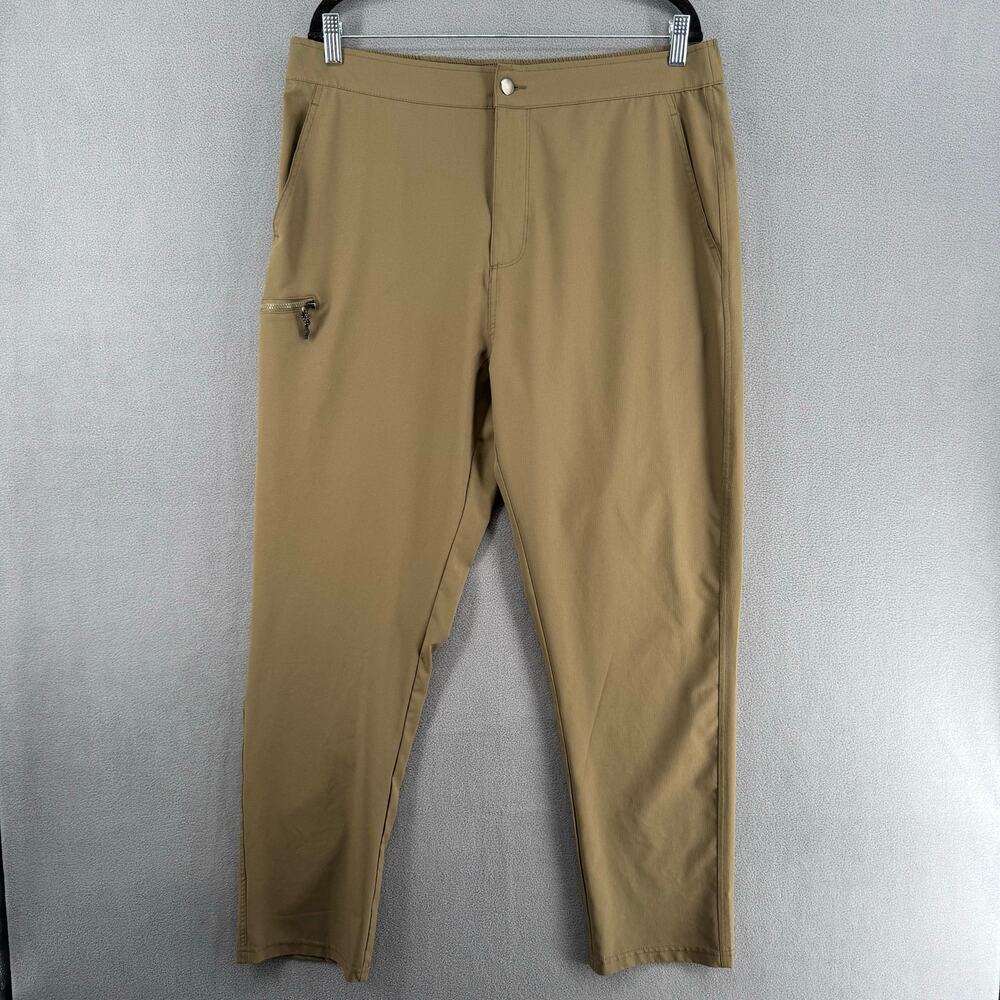 Eddie Bauer Rainier Pants Mens XL Olive Green Ripstop Water Repellent Hiking UPF